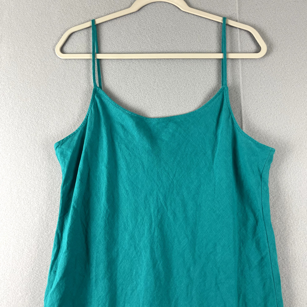 J Crew Gwyneth Linen Maxi Dress Womens 16T Green Coastal Minimal Beach NWT - Picture 3 of 16